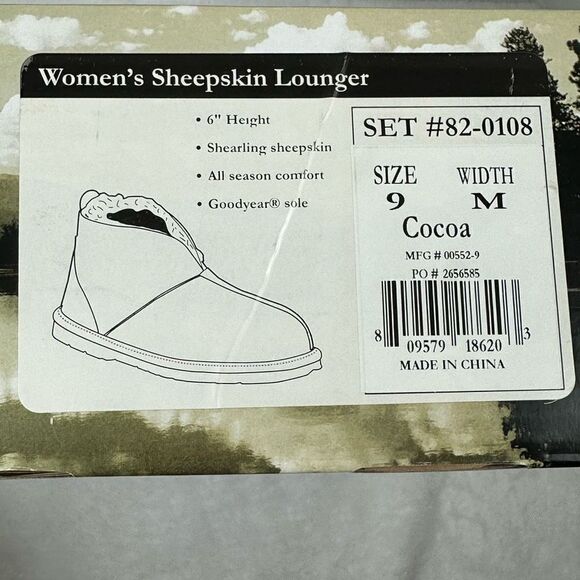 Cabela’s women’s sheepskin cocoa loungers size 9 - Picture 12 of 15